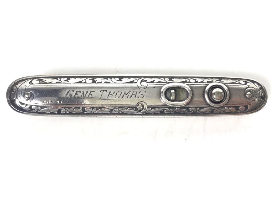 Sterling Silver Pocket Knife Of Gene Thomas Early Pioneer Orange County Rancher Who Led Parade To Open The Golden Gate Bridge In San Francisco 45.3g [Photo 2]