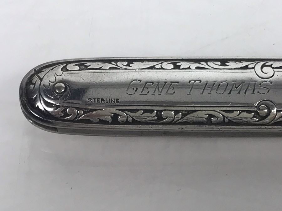 Sterling Silver Pocket Knife Of Gene Thomas Early Pioneer Orange County Rancher Who Led Parade To Open The Golden Gate Bridge In San Francisco 45.3g [Photo 5]