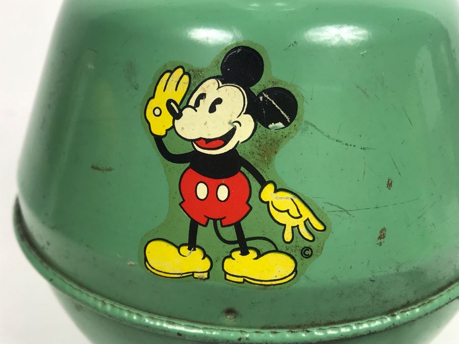 Vintage 1935 Soreng-Manegold Mickey Mouse Green Metal Table Lamp Without Shade [Photo 4]
