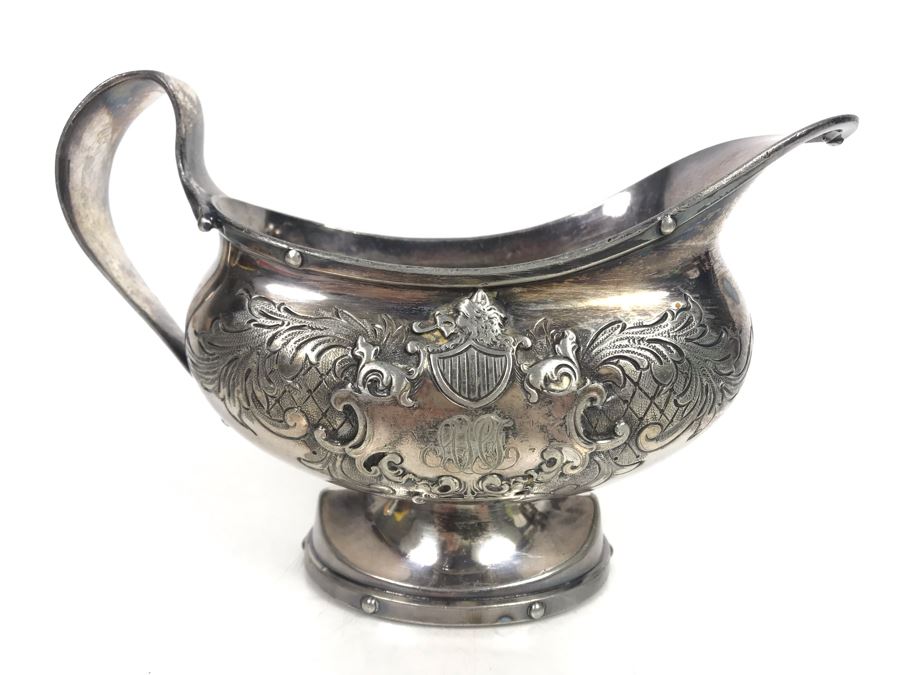 Stunning Vintage Monogramed Silverplate Creamer [Photo 2]