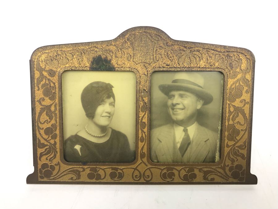 Vintage Metal Picture Frame With Old Photos 4'W [Photo 1]