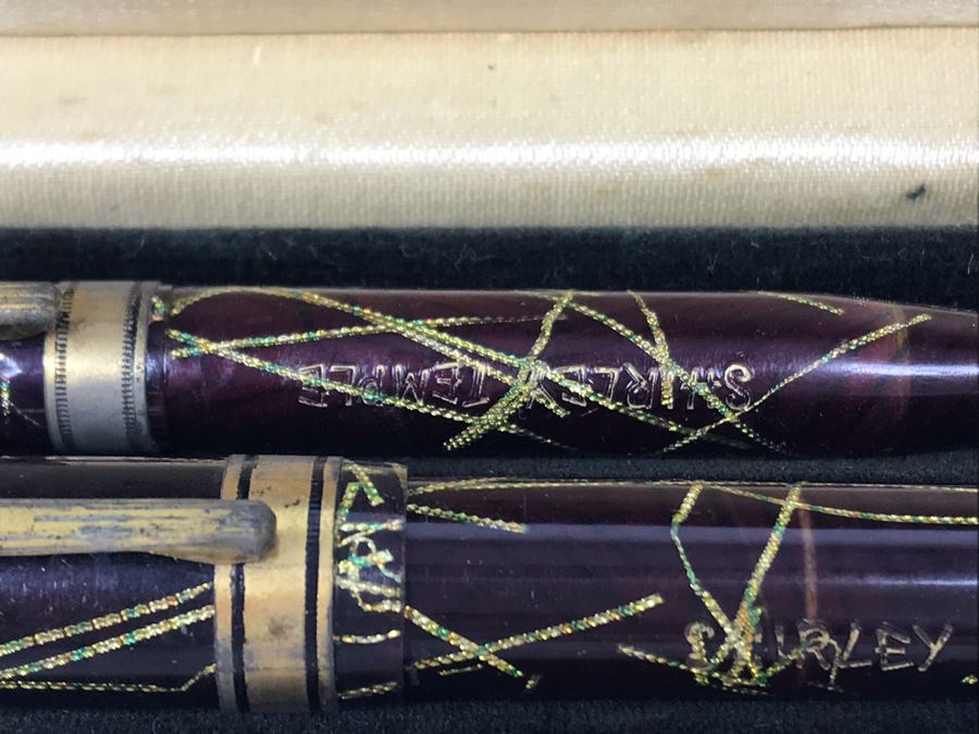 Vintage Carter's Shirley Temple Fountain Pen And Pencil Set [Photo 5]