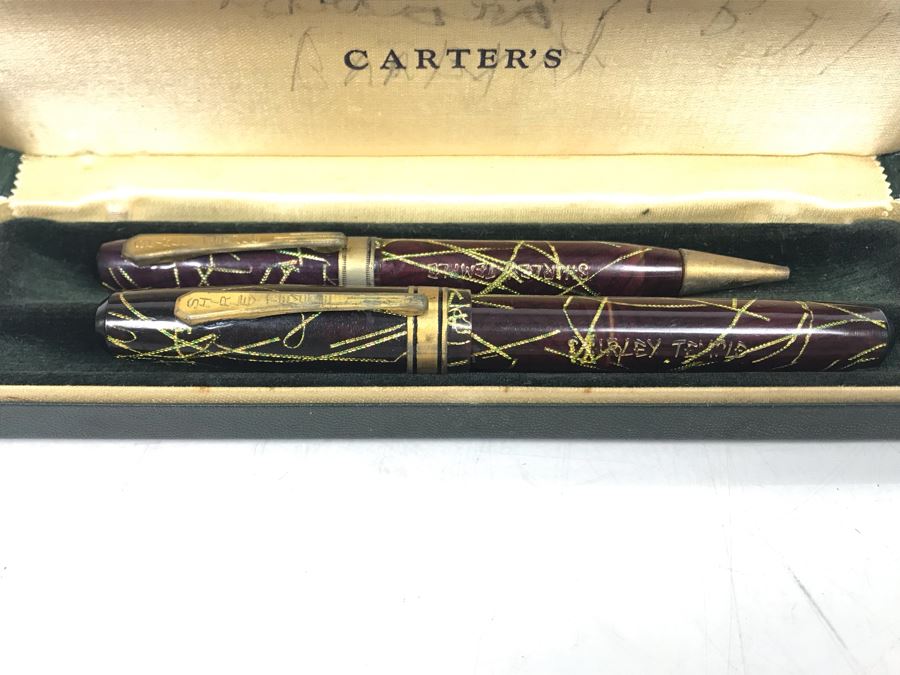 Vintage Carter's Shirley Temple Fountain Pen And Pencil Set [Photo 2]