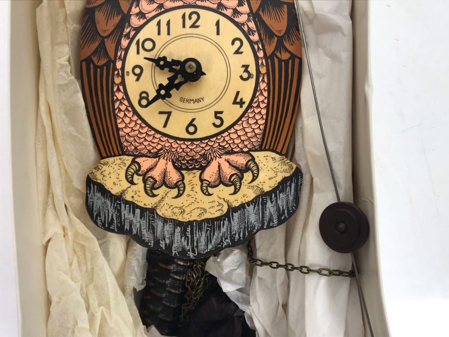 Vintage Germany Moving Eye Owl Cuckoo Clock Untested [Photo 5]