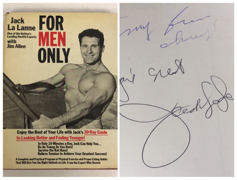 Signed 1973 Hardcover Book For Men Only By Jack La Lanne