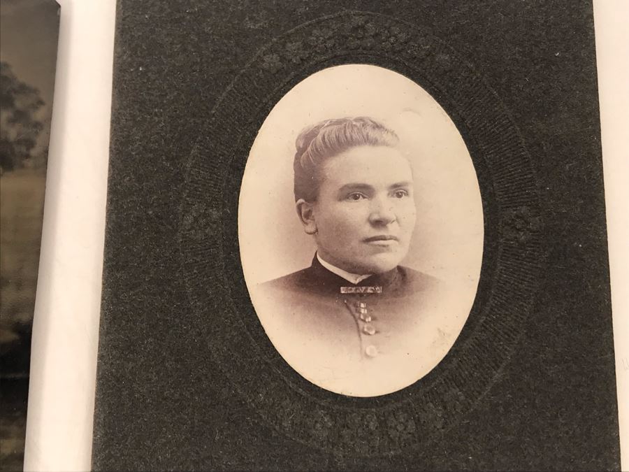 Antique 1800's Signature Album With Personalized Signatures Plus Antique Brooch Pin And Photographs Including Old Metal Photo [Photo 9]