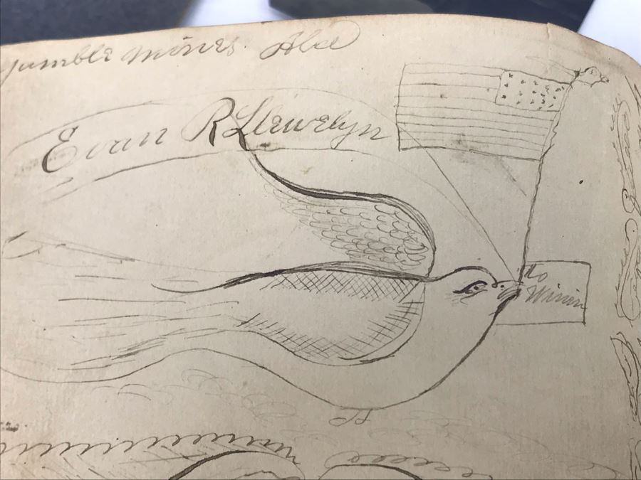 Antique 1800's Signature Album With Personalized Signatures Plus Antique Brooch Pin And Photographs Including Old Metal Photo [Photo 15]