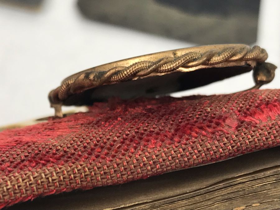 Antique 1800's Signature Album With Personalized Signatures Plus Antique Brooch Pin And Photographs Including Old Metal Photo [Photo 5]