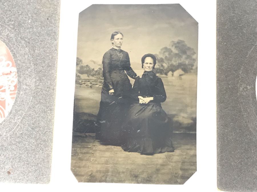 Antique 1800's Signature Album With Personalized Signatures Plus Antique Brooch Pin And Photographs Including Old Metal Photo [Photo 7]