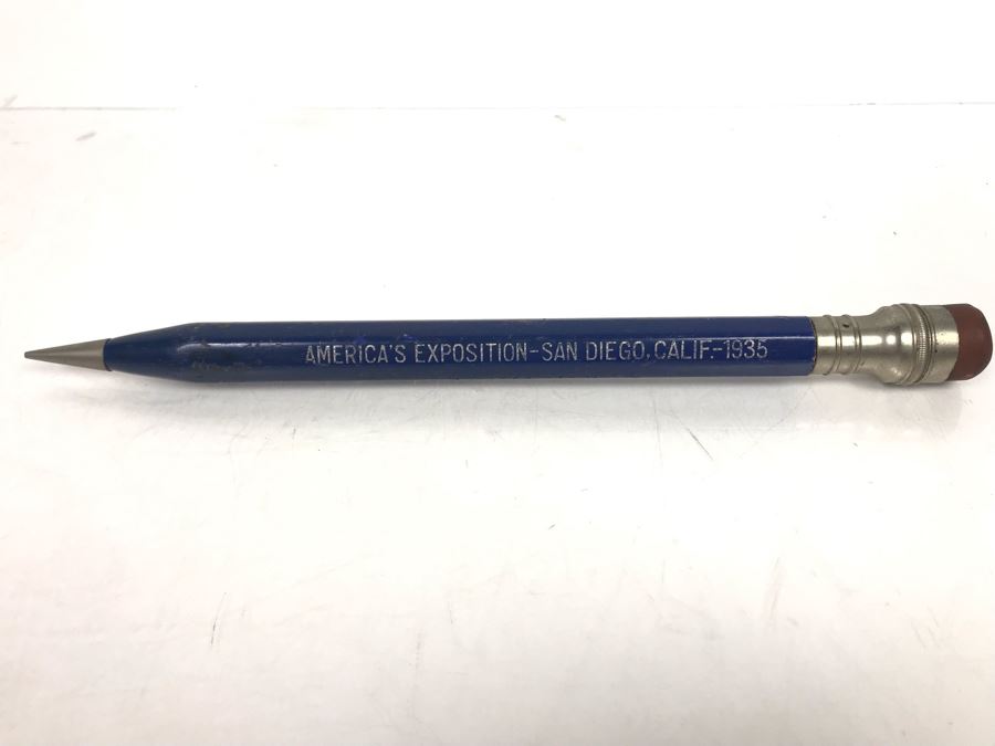 Vintage 1935 Large Souvenir Pencil From America's Exposition In San Diego, Calif