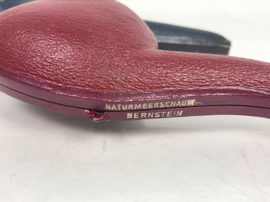 Pair Of Bernstein Meerschaum Smoking Pipes Accessories With Cases Including Carved Horse Head Pipe (Stem Is Loose In Pipe On Left) [Photo 15]