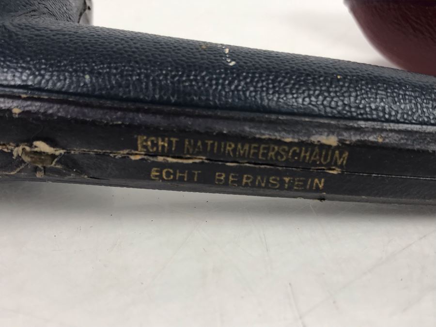 Pair Of Bernstein Meerschaum Smoking Pipes Accessories With Cases Including Carved Horse Head Pipe (Stem Is Loose In Pipe On Left) [Photo 14]