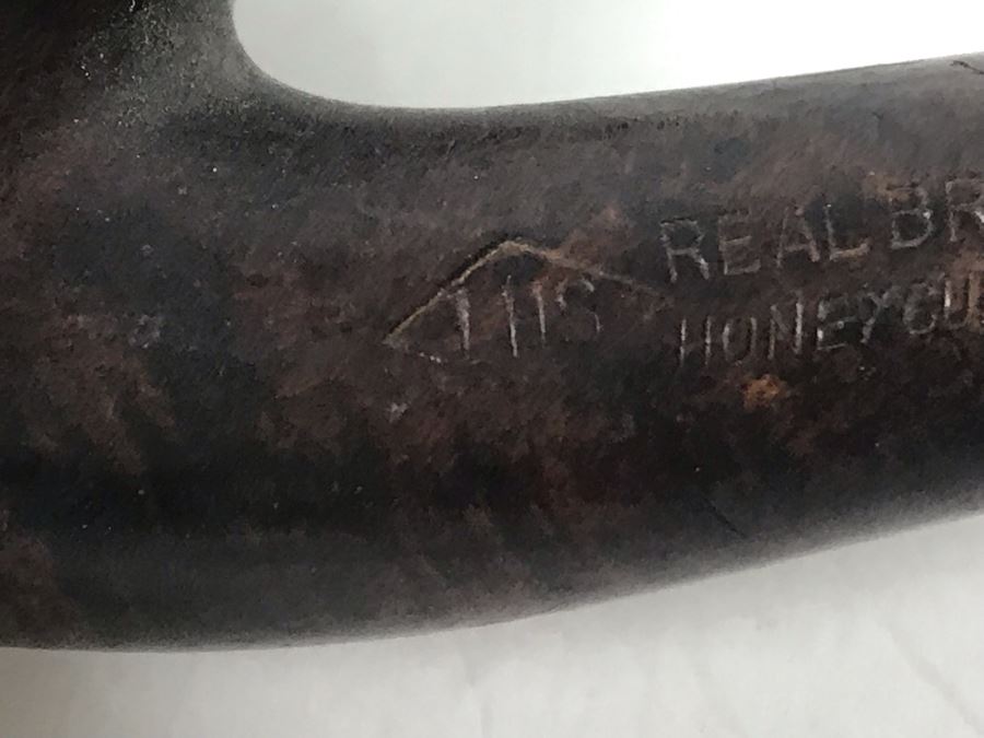 Real Briar Honey Cured Smoking Pipe And Pipe Parts Including 12K Gold Plate Piece With Pipe Case [Photo 11]