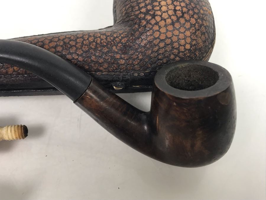 Real Briar Honey Cured Smoking Pipe And Pipe Parts Including 12K Gold Plate Piece With Pipe Case [Photo 8]