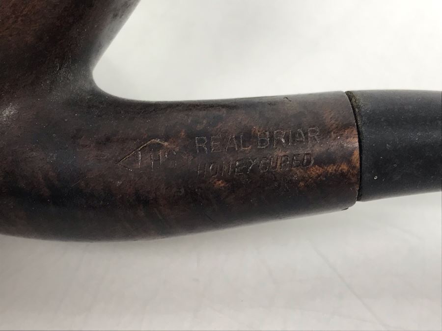 Real Briar Honey Cured Smoking Pipe And Pipe Parts Including 12K Gold Plate Piece With Pipe Case [Photo 10]