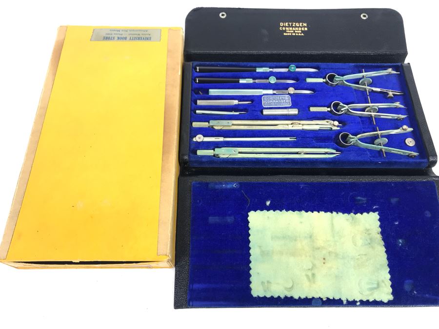 Dietzgen Drawing Instruments Drafting Tools Commander 1157C Set In Box [Photo 1]