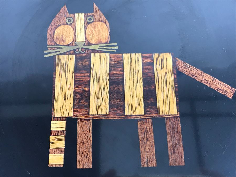 Couroc Of Montery CA Inlaid Cat Tray [Photo 2]