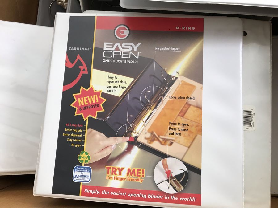 (4) Large Boxes Fille With New Cardinal Large White D-Ring Binders [Photo 8]