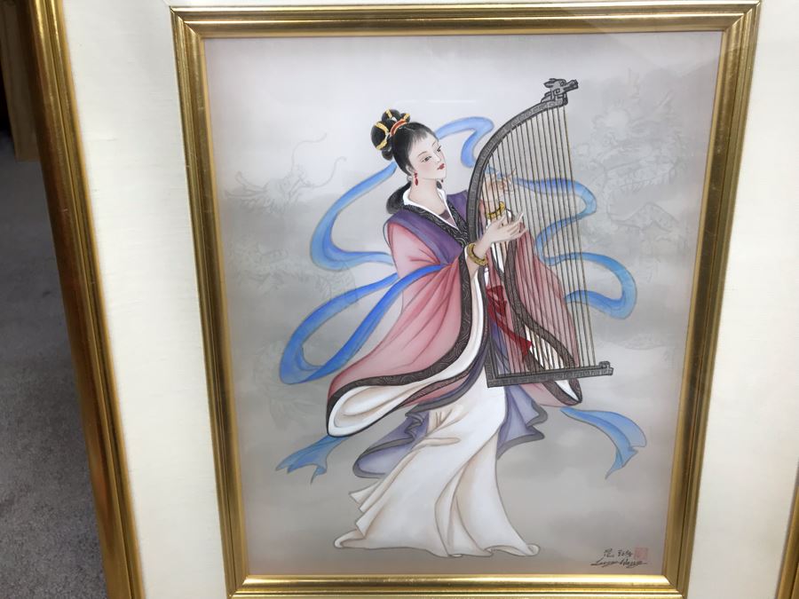 Original Chinese Signed Lucy Wang 3-Dimensional Watercolor On Silk Painting 22' X 24' Retails Over $2,000 [Photo 16]