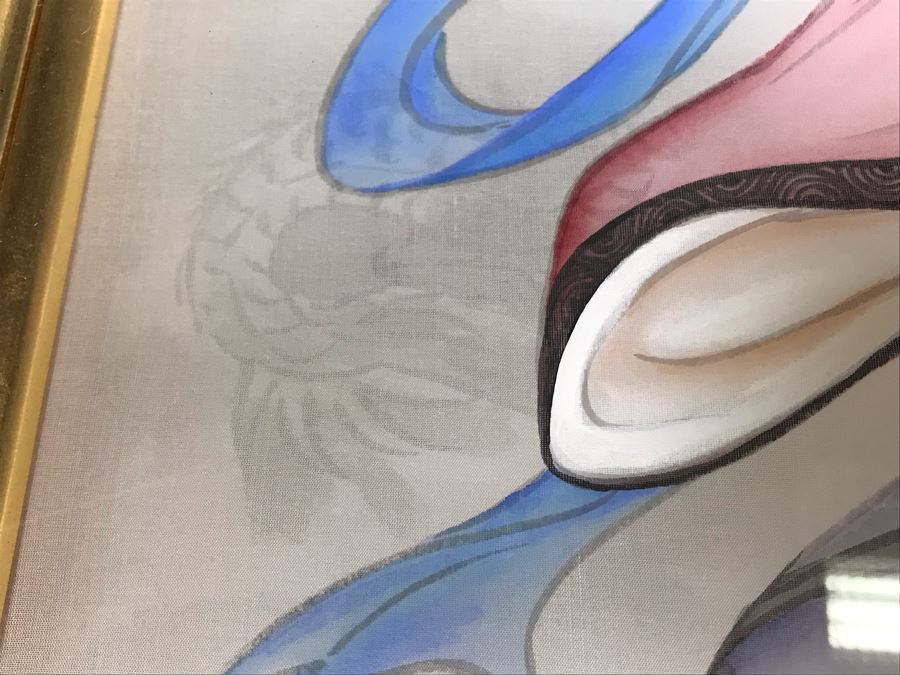 Original Chinese Signed Lucy Wang 3-Dimensional Watercolor On Silk Painting 22' X 24' Retails Over $2,000 [Photo 8]