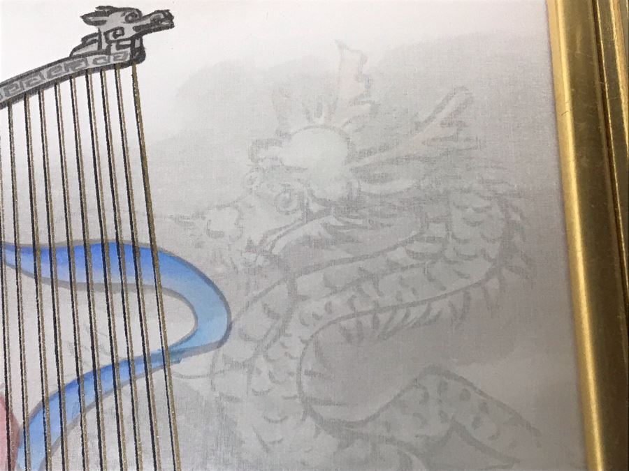 Original Chinese Signed Lucy Wang 3-Dimensional Watercolor On Silk Painting 22' X 24' Retails Over $2,000 [Photo 5]