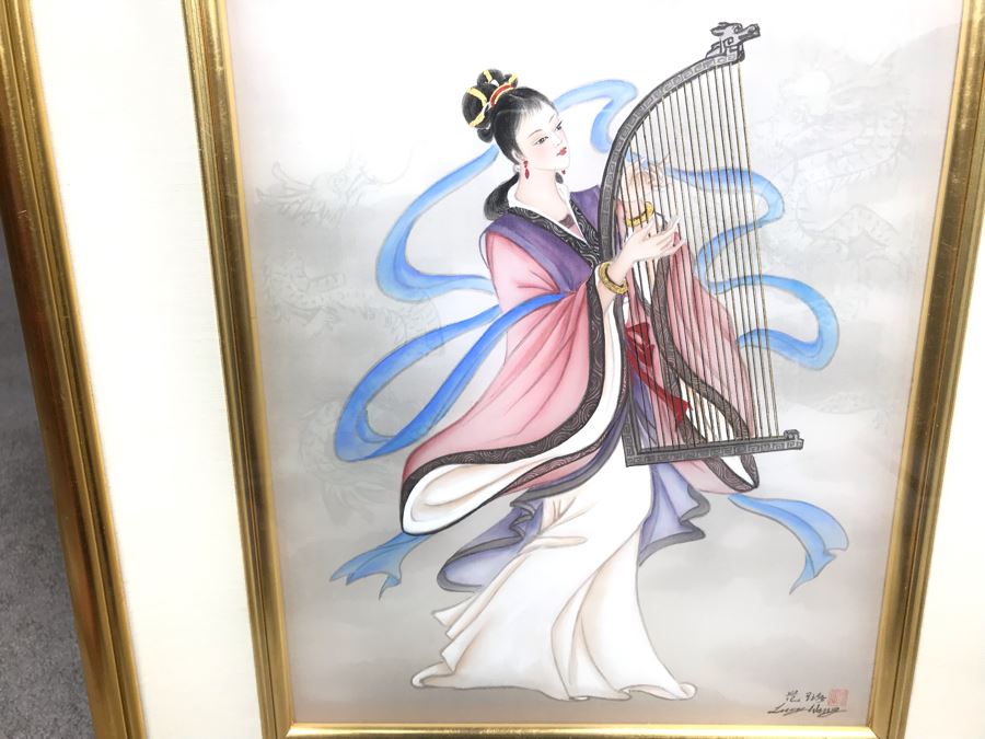 Original Chinese Signed Lucy Wang 3-Dimensional Watercolor On Silk Painting 22' X 24' Retails Over $2,000 [Photo 18]