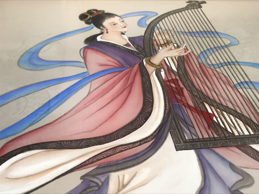 Original Chinese Signed Lucy Wang 3-Dimensional Watercolor On Silk Painting 22' X 24' Retails Over $2,000 [Photo 12]