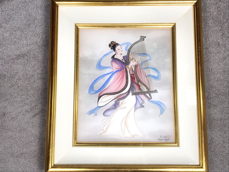 Original Chinese Signed Lucy Wang 3-Dimensional Watercolor On Silk Painting 22' X 24' Retails Over $2,000 [Photo 1]