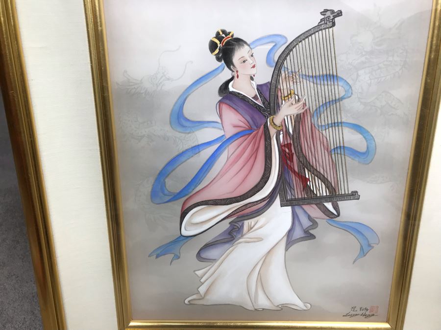 Original Chinese Signed Lucy Wang 3-Dimensional Watercolor On Silk Painting 22' X 24' Retails Over $2,000 [Photo 17]