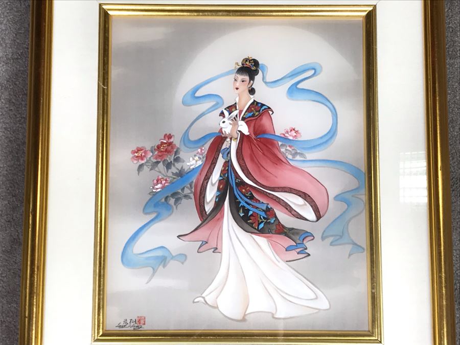 Original Chinese Signed Lucy Wang 3-Dimensional Watercolor On Silk Painting 22' X 24' Retails Over $2,000 [Photo 2]