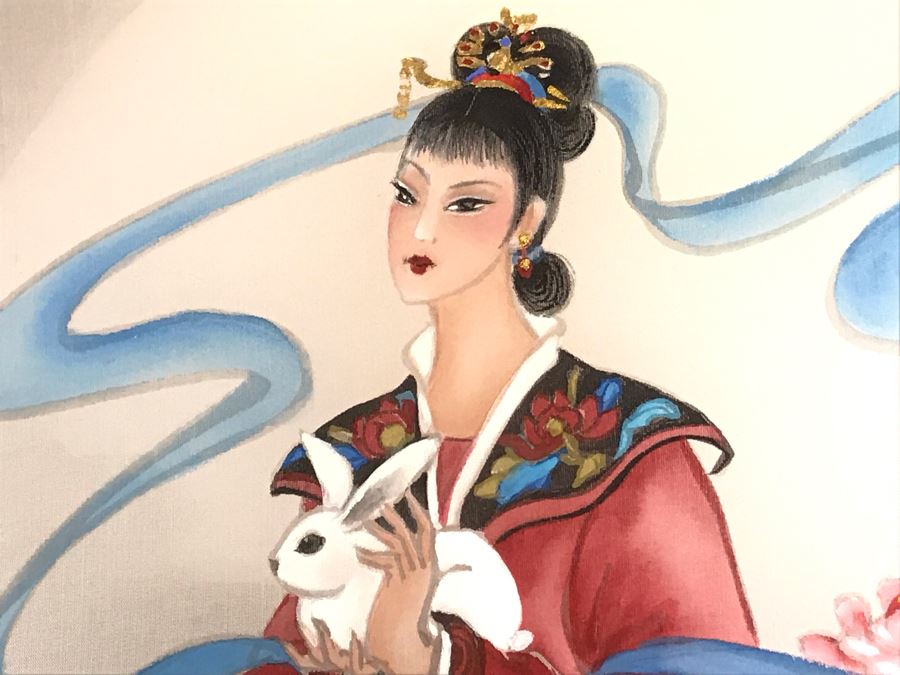 Original Chinese Signed Lucy Wang 3-Dimensional Watercolor On Silk Painting 22' X 24' Retails Over $2,000 [Photo 6]