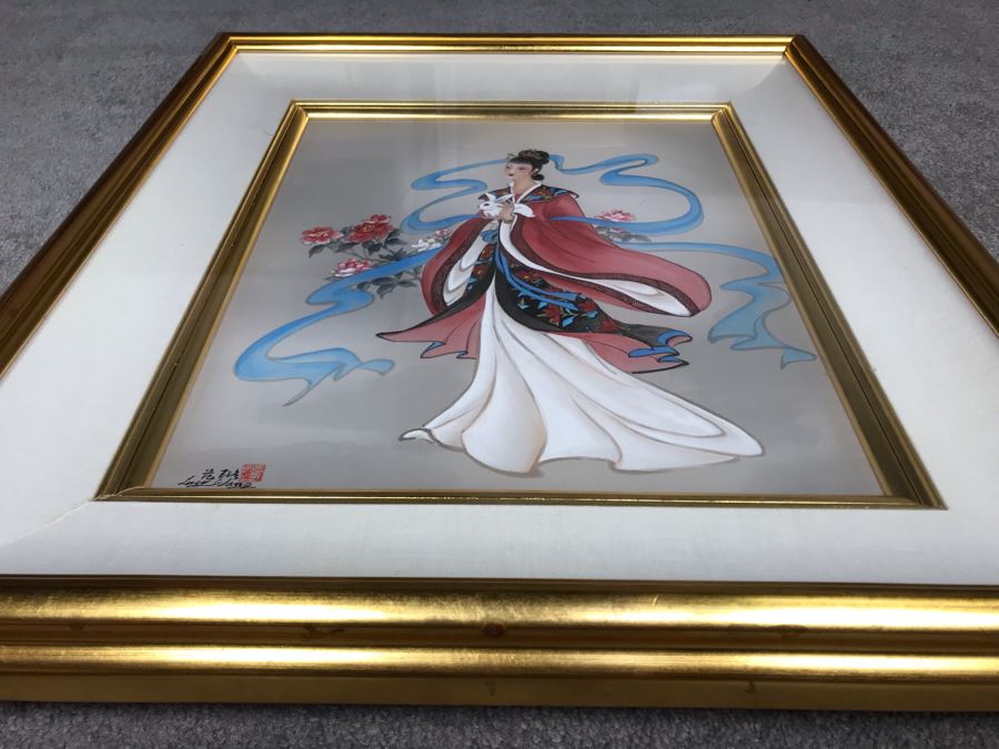 Original Chinese Signed Lucy Wang 3-Dimensional Watercolor On Silk Painting 22' X 24' Retails Over $2,000 [Photo 12]