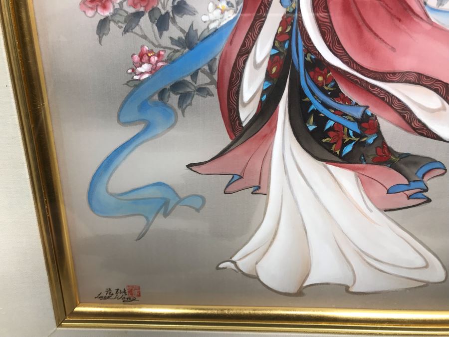 Original Chinese Signed Lucy Wang 3-Dimensional Watercolor On Silk Painting 22' X 24' Retails Over $2,000 [Photo 9]