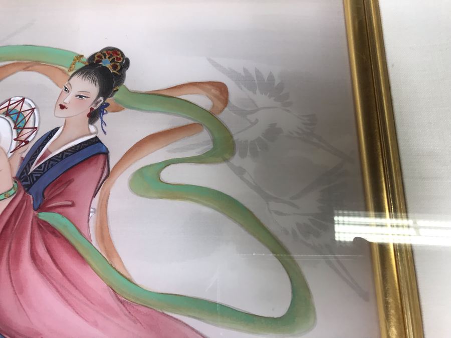 Original Chinese Signed Lucy Wang 3-Dimensional Watercolor On Silk Painting 22' X 24' Retails Over $2,000 [Photo 6]