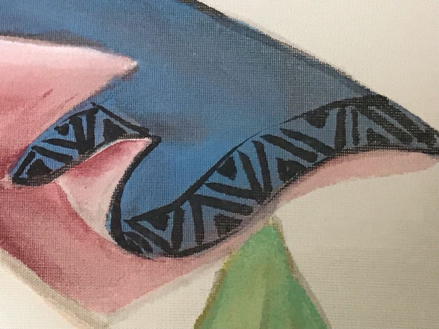 Original Chinese Signed Lucy Wang 3-Dimensional Watercolor On Silk Painting 22' X 24' Retails Over $2,000 [Photo 10]