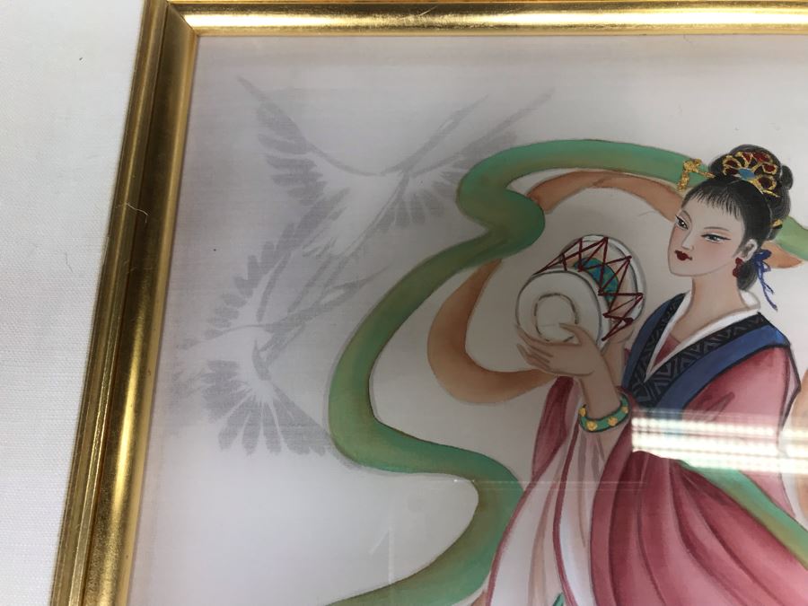 Original Chinese Signed Lucy Wang 3-Dimensional Watercolor On Silk Painting 22' X 24' Retails Over $2,000 [Photo 7]