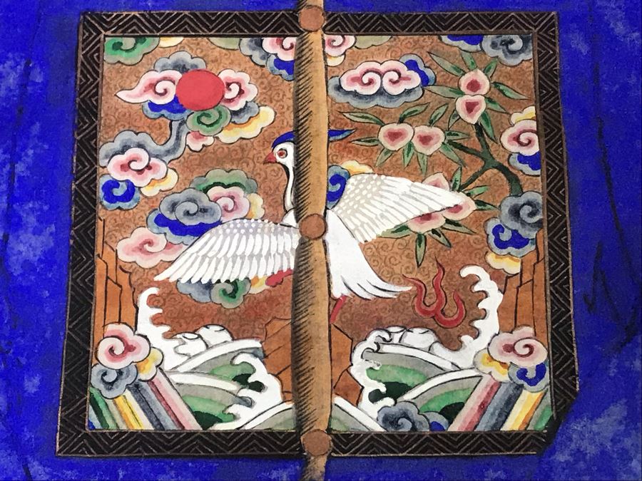 Pair Of Framed Antique Original Chinese Ancestor Scrolls Paintings Ancestral Portraits Man Is 30' X 50' [Photo 12]