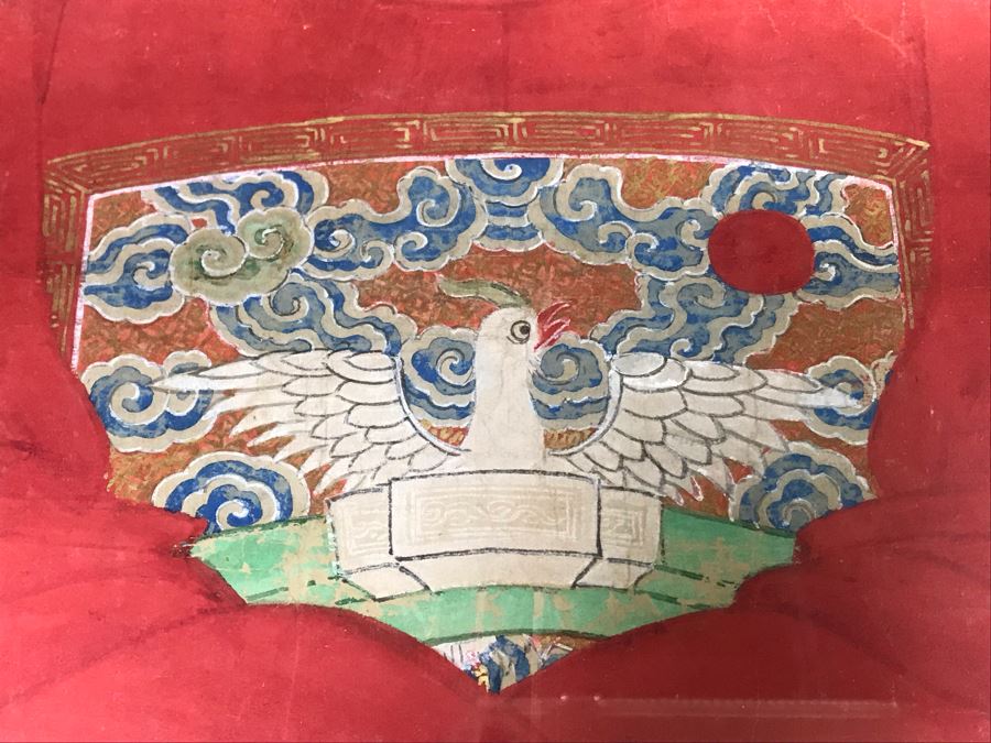 Pair Of Framed Antique Original Chinese Ancestor Scrolls Paintings Ancestral Portraits Man Is 30' X 50' [Photo 39]