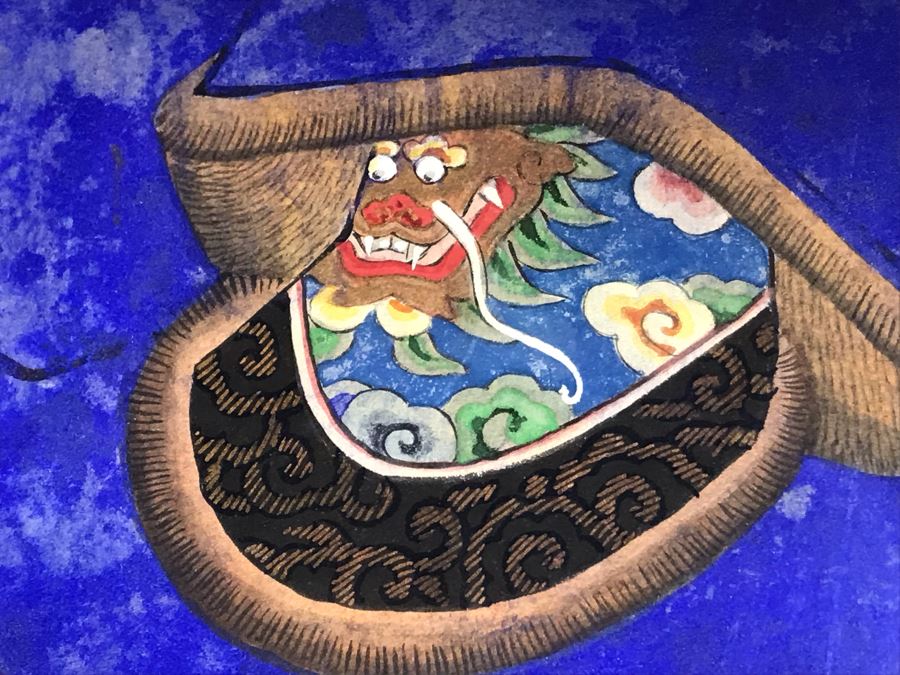 Pair Of Framed Antique Original Chinese Ancestor Scrolls Paintings Ancestral Portraits Man Is 30' X 50' [Photo 13]