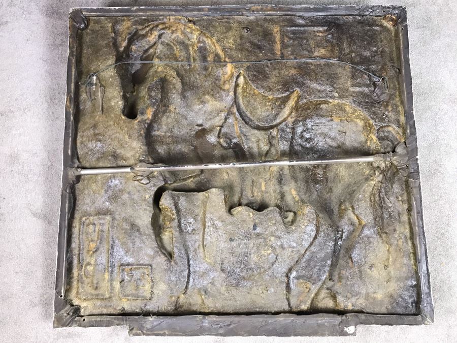 Large Embossed Fiberglass Wall Sculpture With Gilded Horse [Photo 13]