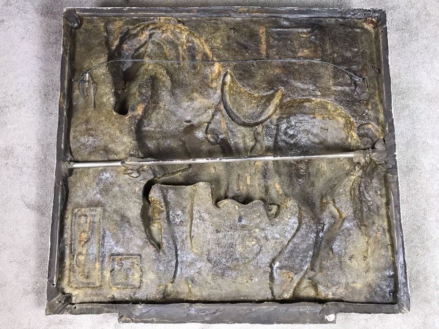 Large Embossed Fiberglass Wall Sculpture With Gilded Horse [Photo 12]