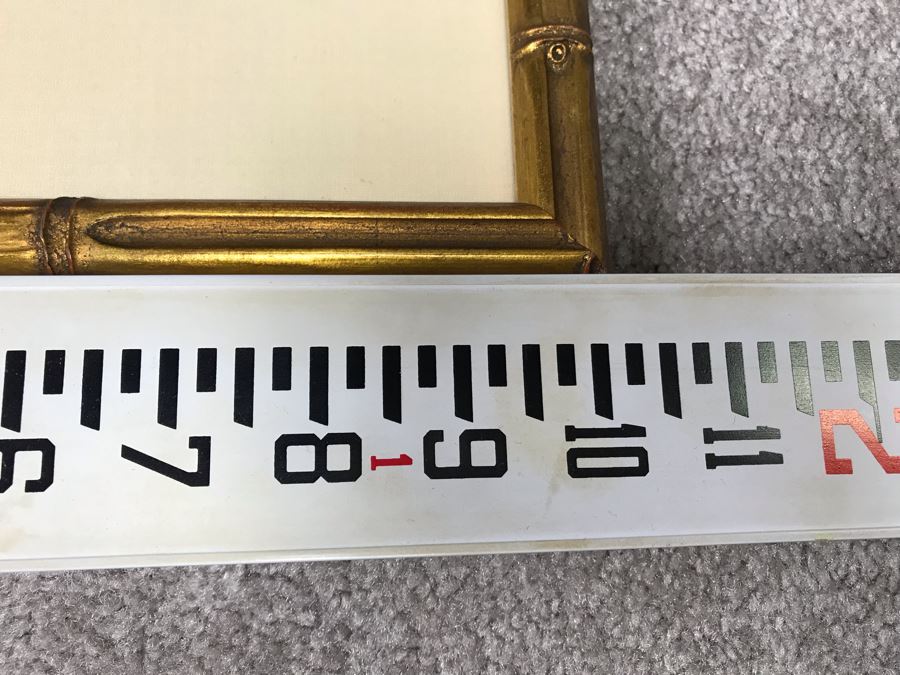 Pair Of Original Asian Paintings In Gilded Wooden Bamboo Motif Frames 22' X 30' [Photo 20]