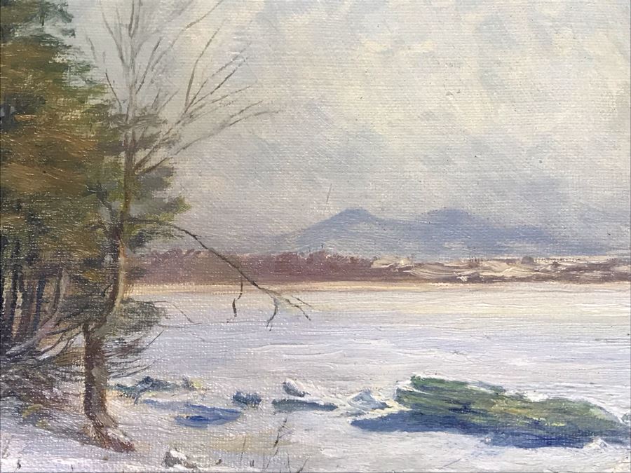 Original Antique Plein Air Oil Painting In Antique Frame By F. M. McCombs 32' X 24' [Photo 6]