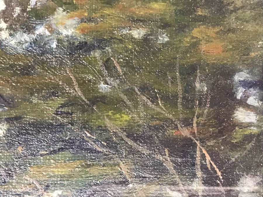 Original Antique Plein Air Oil Painting In Antique Frame By F. M. McCombs 32' X 24' [Photo 10]