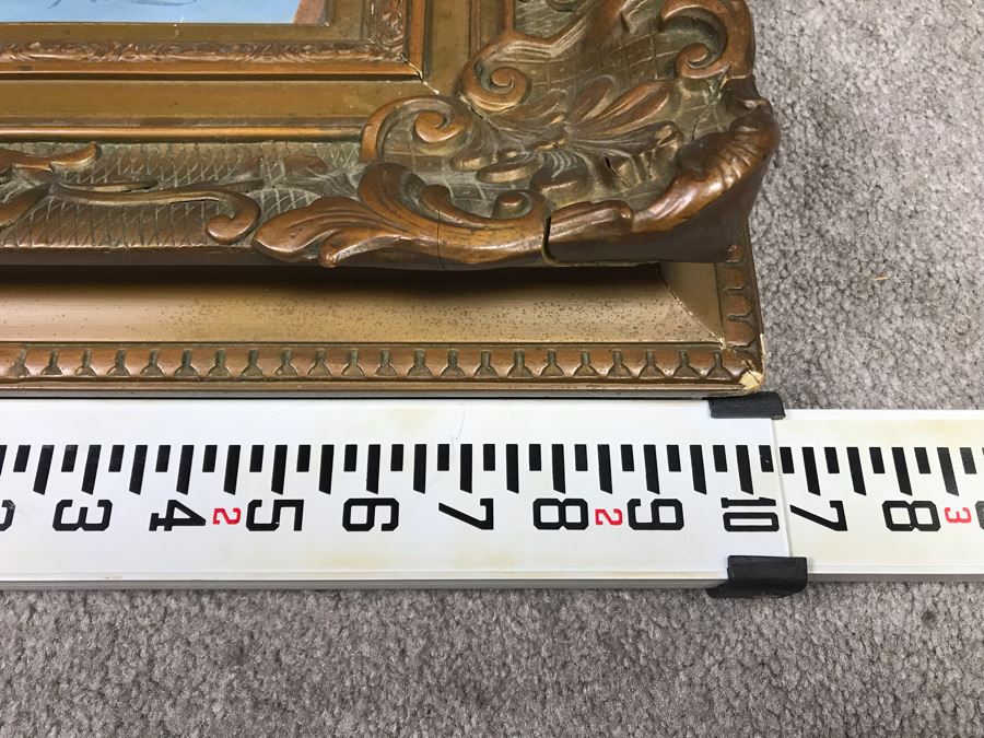 Original Antique Plein Air Oil Painting In Antique Frame By F. M. McCombs 32' X 24' [Photo 17]