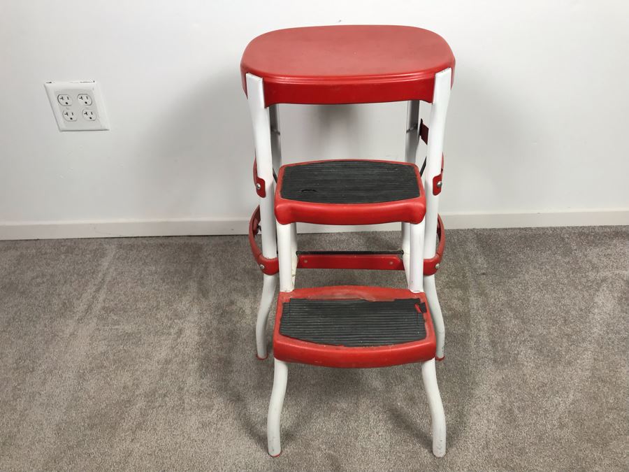 Vintage Mid-Century Metal Folding Step Stool [Photo 5]