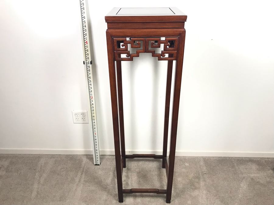 Chinese Rosewood Stand Side Table 48'H