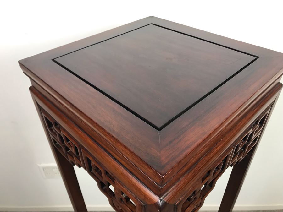 Chinese Rosewood Stand Side Table 48'H [Photo 9]