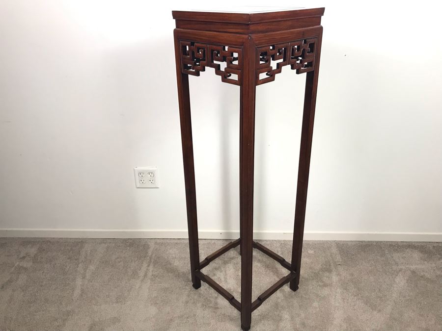 Chinese Rosewood Stand Side Table 48'H [Photo 5]