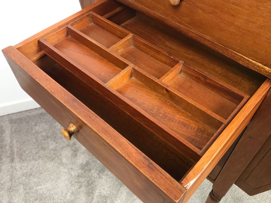 Stunning Antique Hekman Furniture Co Sewing Cabinet Grand Rapids Mi - Note Hinges On Top Side Doors Are Not Attached 30'W X 14'D X 29'H [Photo 9]